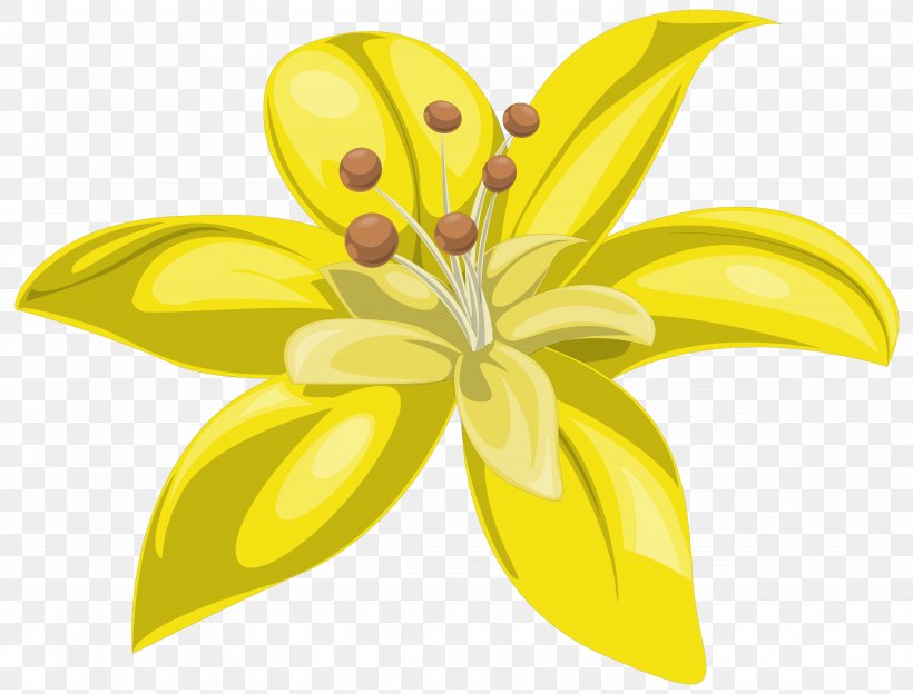 Flower Yellow Lilium Clip Art, PNG, 6174x4703px, Flower, Cut Flowers, Display Resolution, Flowering Plant, Fruit Download Free
