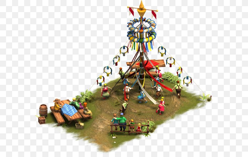 Arbre De Mai Christmas Tree Forge Of Empires Maypole, PNG, 600x518px, 2016, 2017, Christmas Tree, Amusement Park, Building Download Free