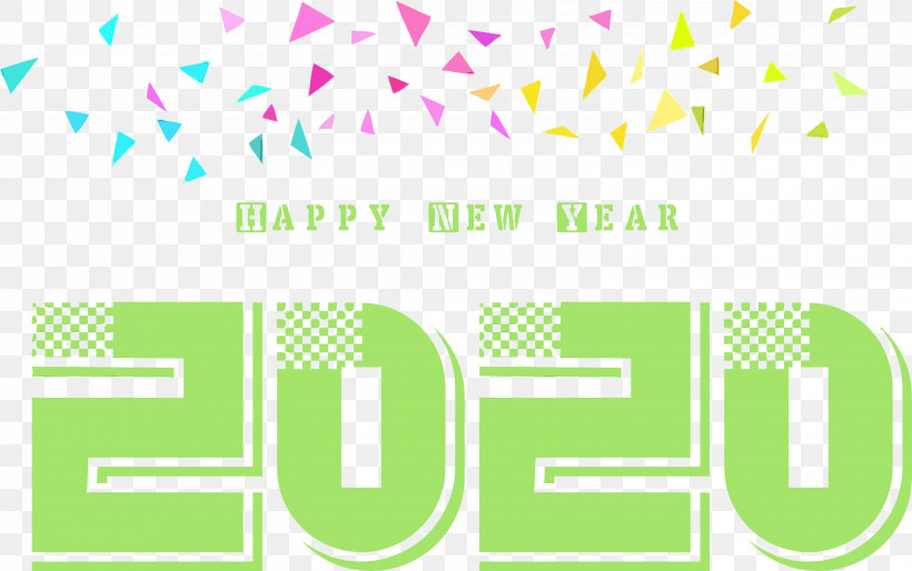 Green Text Line Font Pattern, PNG, 3000x1881px, Happy New Year 2020, Green, Line, Logo, New Year 2020 Download Free