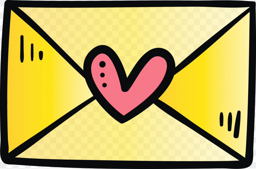 Yellow Line Heart Icon Rectangle, PNG, 3000x1986px, Valentines Day, Heart, Letter, Line, Love Download Free