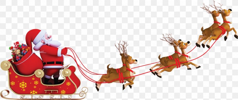 Santa Claus Reindeer Sled Stock Photography Clip Art, PNG, 1193x502px, Santa Claus, Christmas, Christmas Ornament, Deer, Fictional Character Download Free