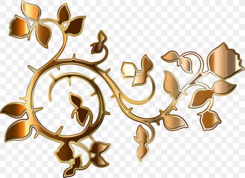 Trumpet Vine Gold Rose Clip Art, PNG, 2334x1702px, Trumpet Vine, Brass, Color, Gold, Gold Leaf Download Free