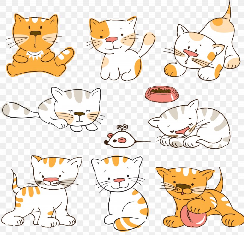 Cat Kitten Drawing Cuteness, PNG, 7499x7219px, Cat, Animal Figure, Area, Carnivoran, Cartoon Download Free