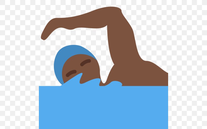 Emojipedia Dark Skin Black Swimming, PNG, 512x512px, Emoji, Africans, Arm, Black, Blue Download Free