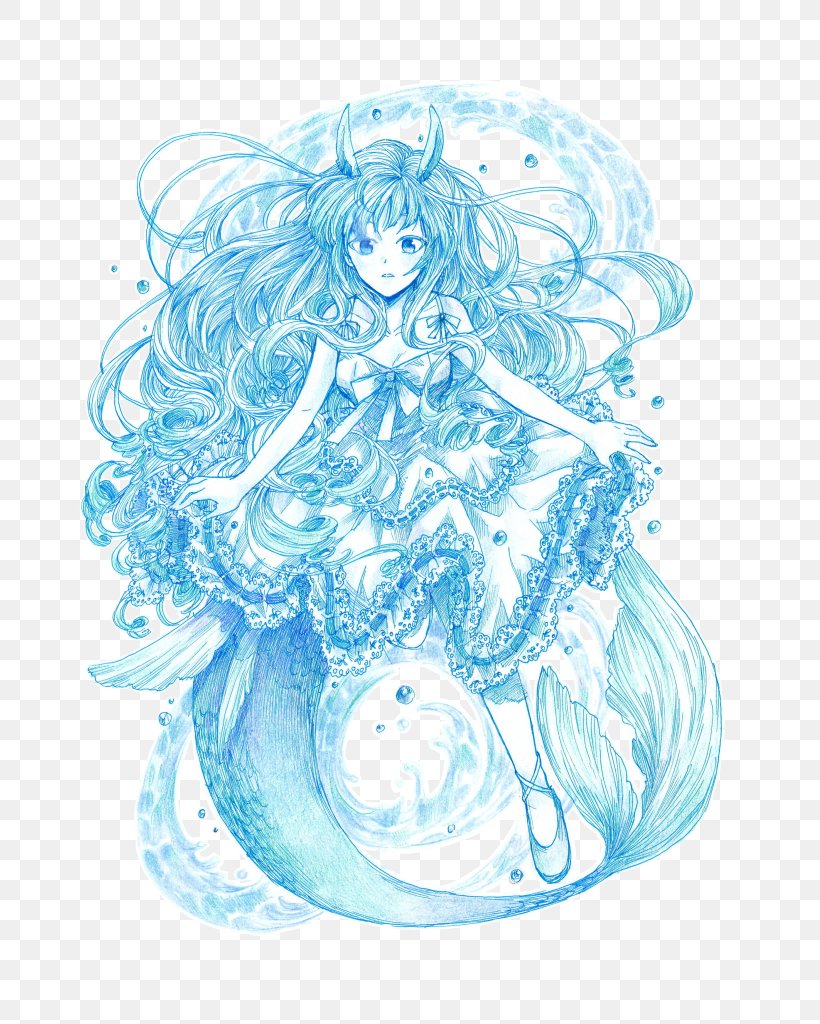 Mermaid Drawing Legendary Creature Fairy, PNG, 724x1024px, Mermaid, Art, Artwork, Costume Design, Cover Art Download Free