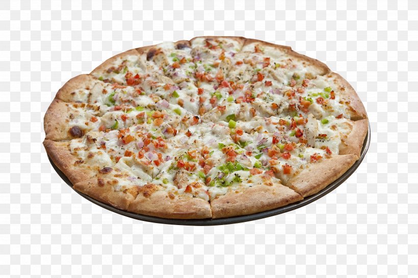 Sicilian Pizza Buffalo Wing Barbecue Chicken Ranch Dressing, PNG, 3504x2336px, Pizza, American Food, Baked Goods, Barbecue Chicken, Buffalo Wing Download Free
