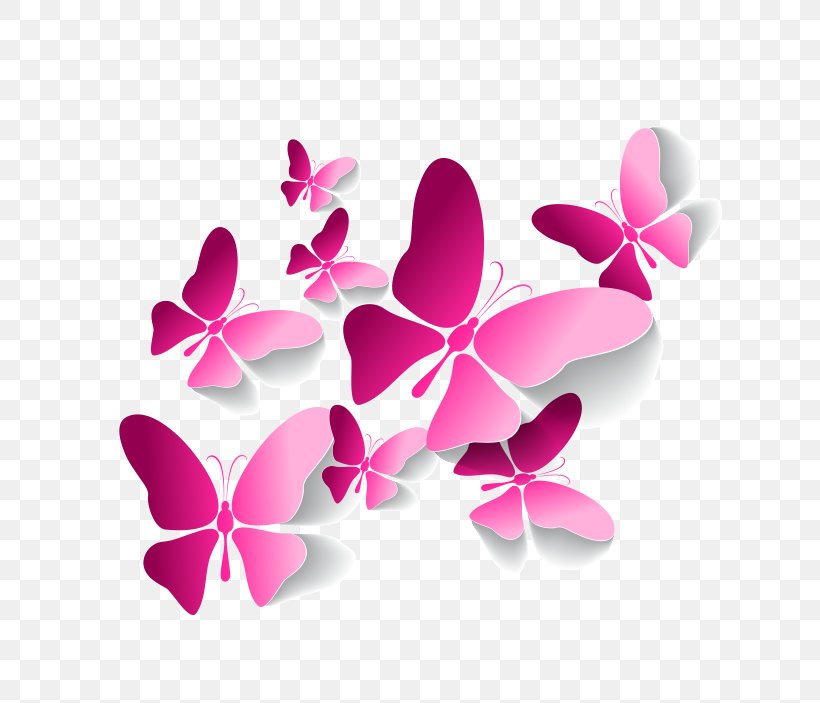 Butterfly Pink, PNG, 689x703px, Butterfly, Art, Butterflies And Moths, Floral Design, Flower Download Free