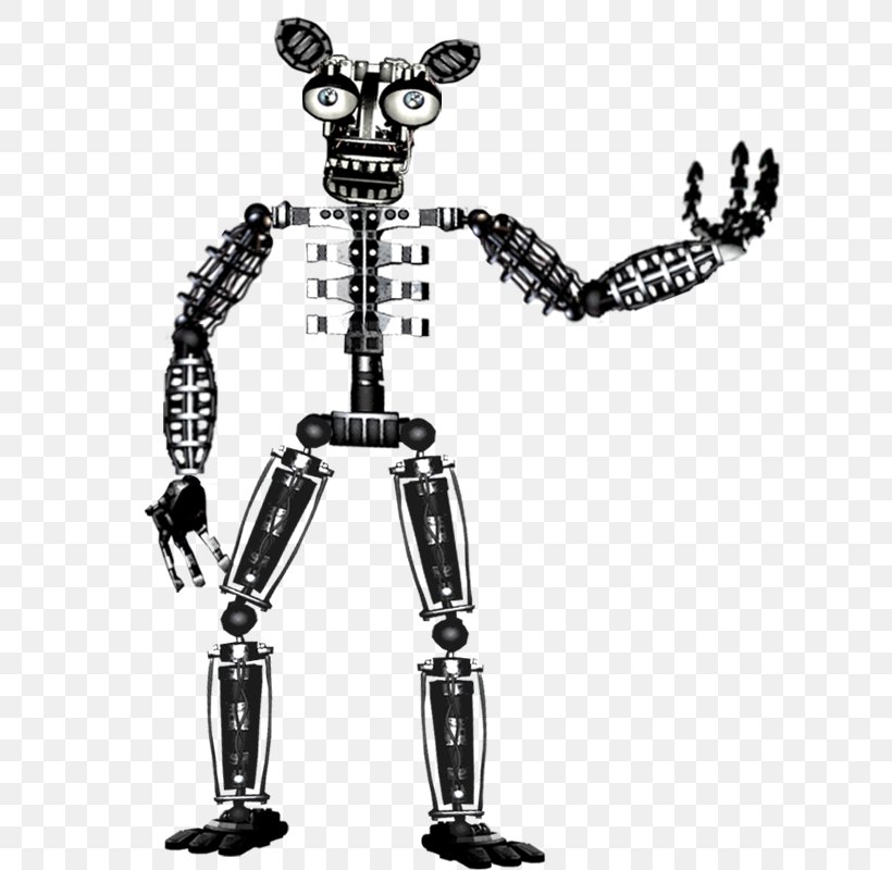 PicsArt Photo Studio Five Nights At Freddy's Jump Scare, PNG, 621x800px, Picsart Photo Studio, Black And White, Endoskeleton, Figurine, Joint Download Free