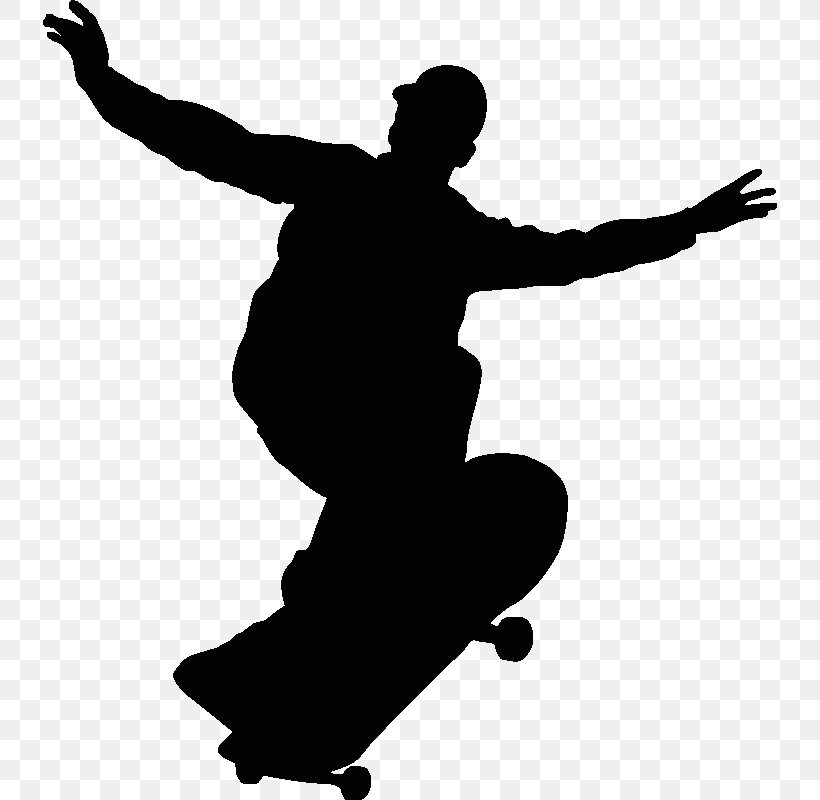 Skateboarding Silhouette Clip Art, PNG, 800x800px, Skateboard, Black And White, Human Behavior, Joint, Jumping Download Free