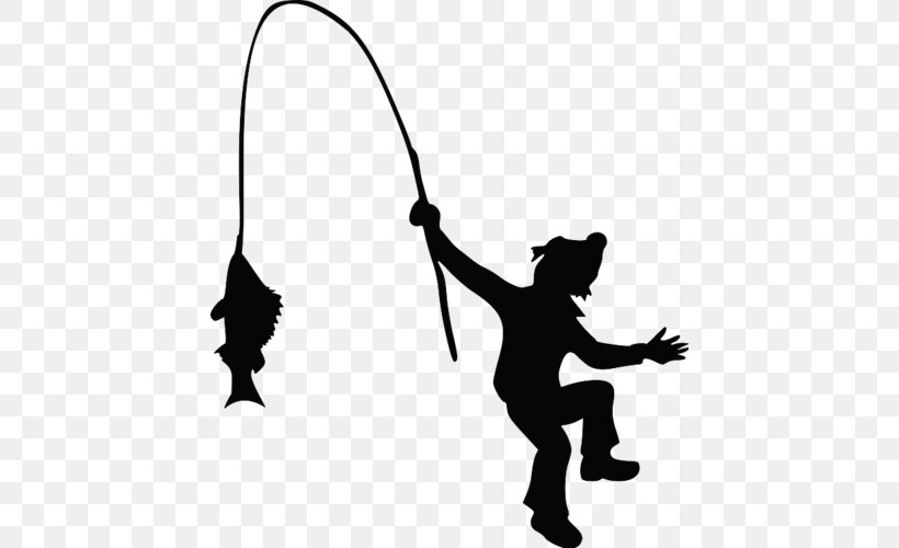 Fishing Rods Silhouette Clip Art, PNG, 500x500px, Fishing Rods, Angling, Black, Black And White, Drawing Download Free
