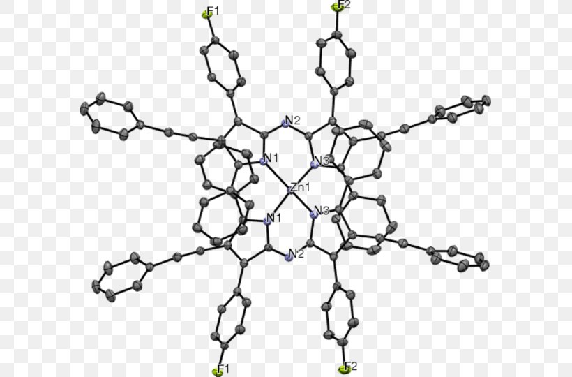 Azadipyrromethene Symmetry Zinc Homoleptic Coordination Complex, PNG, 590x540px, Symmetry, Acceptor, Area, Body Jewellery, Body Jewelry Download Free