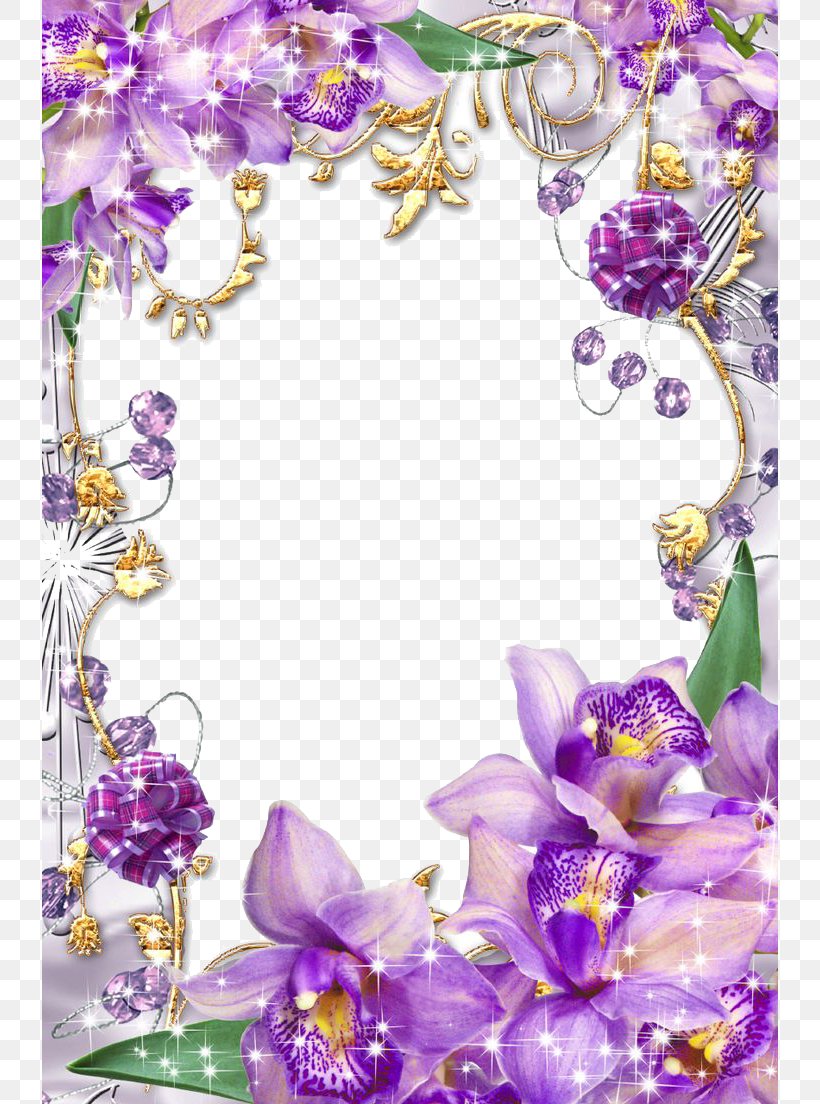 Paper Flower Purple Picture Frame Clip Art, PNG