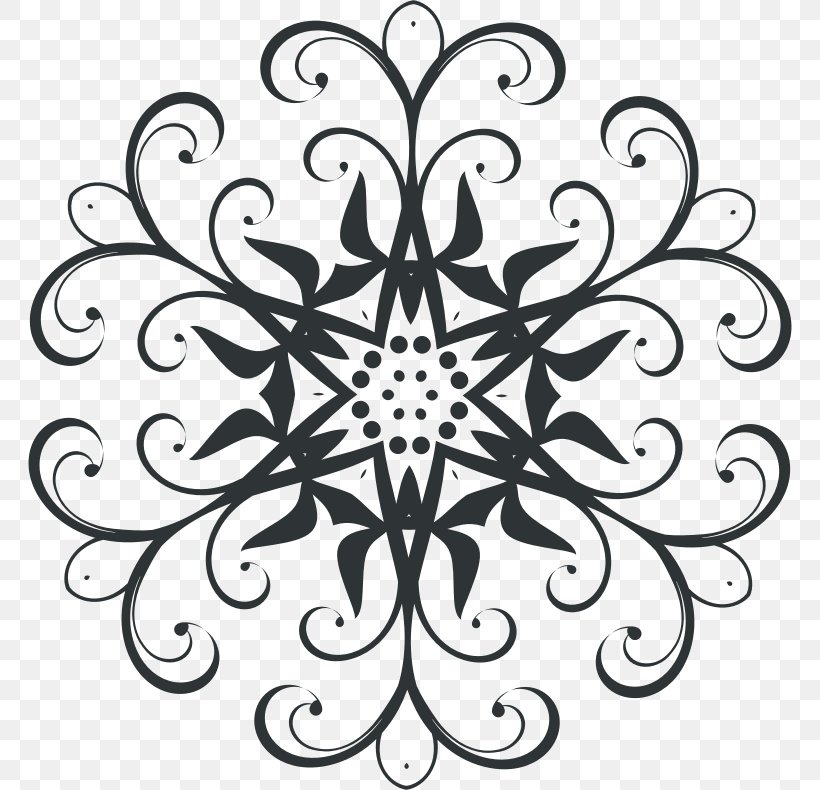 Line Art Floral Design Clip Art, PNG, 764x790px, Line Art, Area, Art, Black, Black And White Download Free