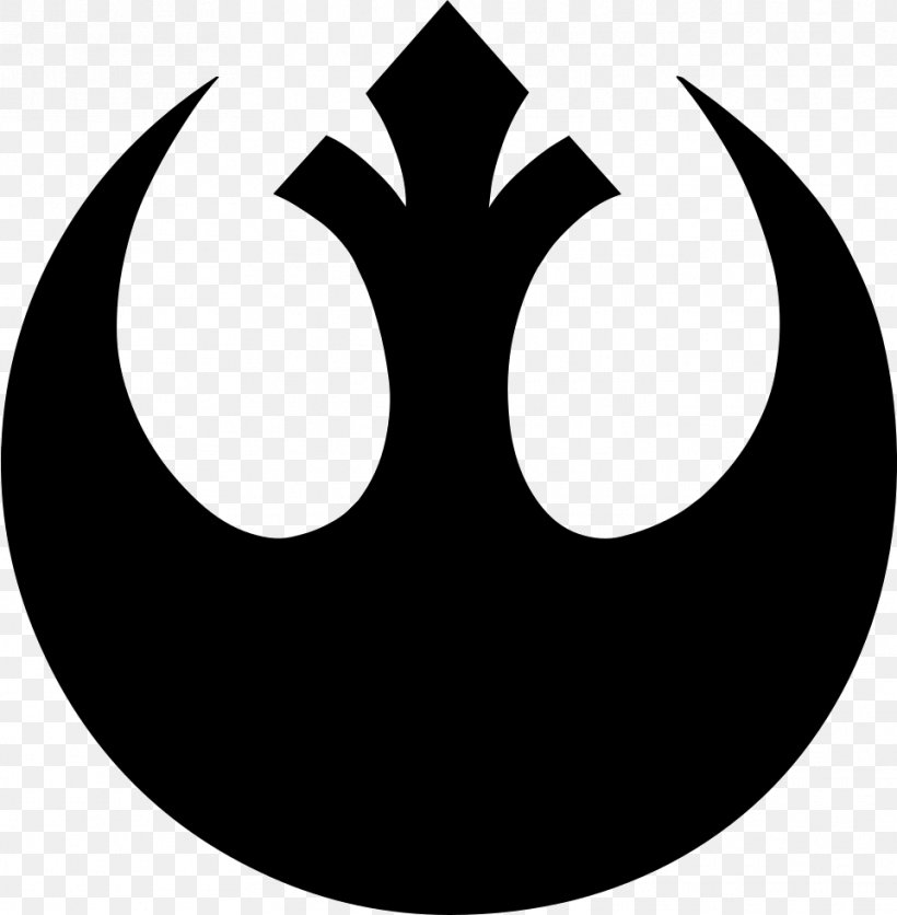 Rebel Alliance Star Wars Expanded To Other Media Logo Wookieepedia, PNG, 961x980px, Rebel Alliance, Black And White, Crescent, Decal, Empire Strikes Back Download Free