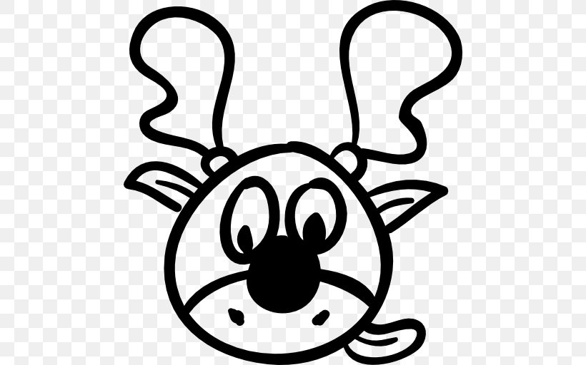 Rudolph Reindeer Santa Claus, PNG, 512x512px, Rudolph, Black, Black And White, Christmas, Dog Like Mammal Download Free