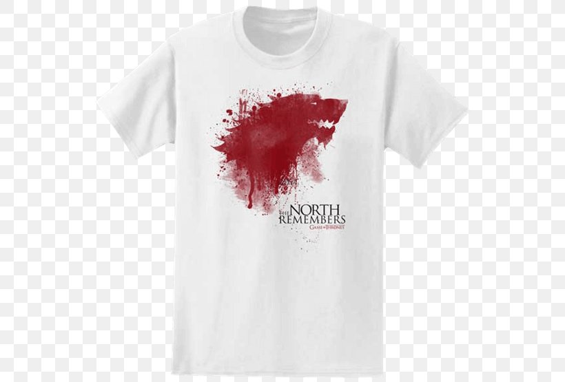 T-shirt The North Remembers Winter Is Coming House Stark Jon Snow, PNG, 555x555px, Tshirt, Active Shirt, Bran Stark, Brand, Clothing Download Free