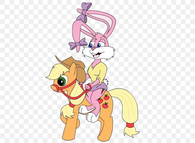 Babs Bunny Applejack Pony Cartoon Rabbit, PNG, 600x600px, Watercolor, Cartoon, Flower, Frame, Heart Download Free