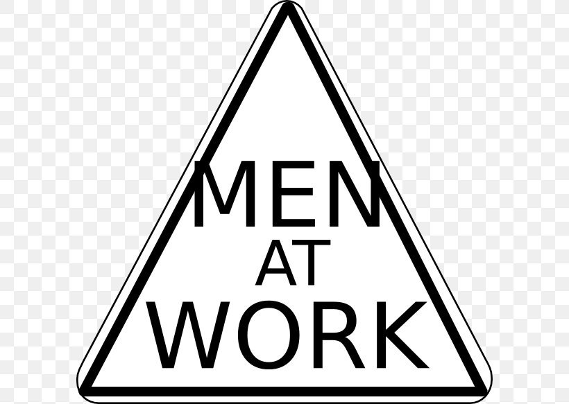Clip Art Men At Work Vector Graphics Royalty-free Logo, PNG, 600x583px, Men At Work, Area, Black And White, Brand, Logo Download Free