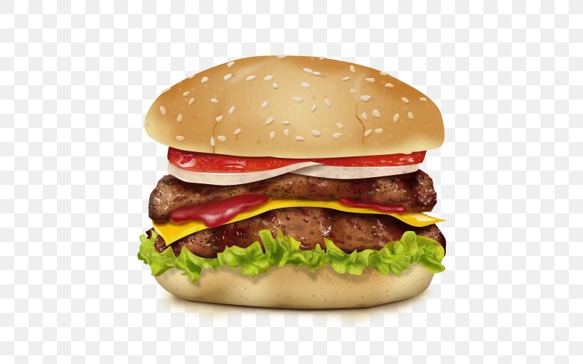 Hamburger Fast Food Take-out Delicatessen Restaurant, PNG, 512x512px, Hamburger, American Food, Breakfast Sandwich, Buffalo Burger, Cheese Download Free