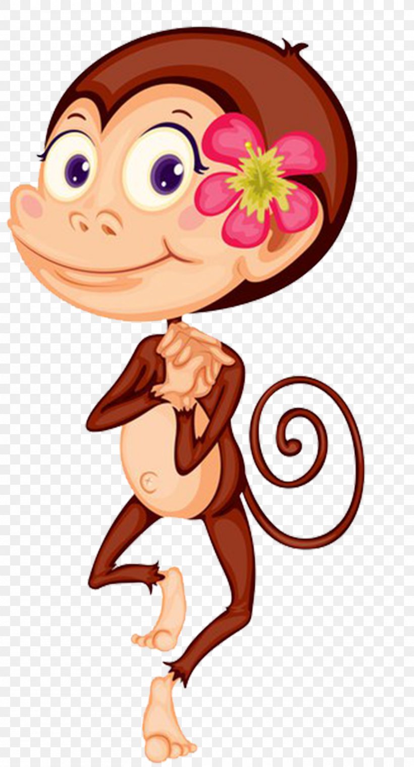 Monkey Royalty-free Illustration, PNG, 1358x2517px, Watercolor, Cartoon, Flower, Frame, Heart Download Free