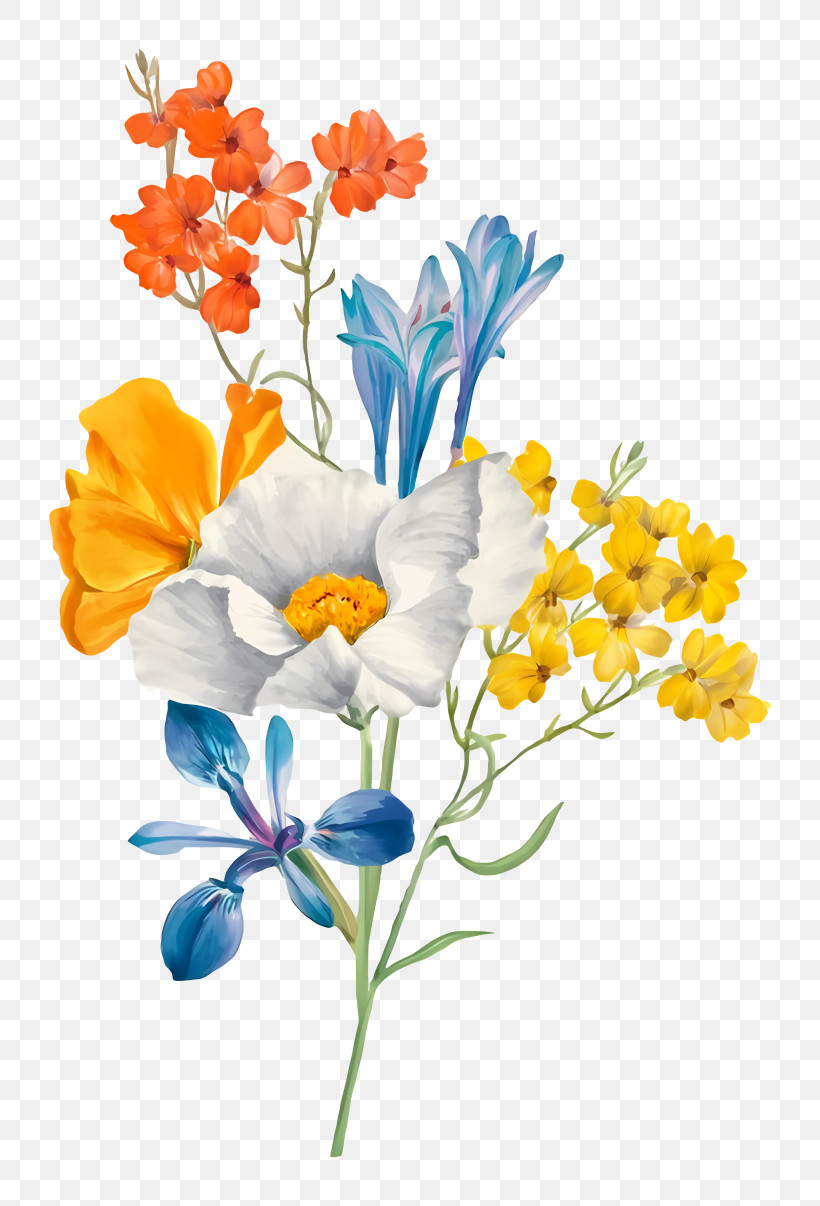 Bouquet Of Flowers - Vibrant Floral Bouquet In A Mixed Palette PNG