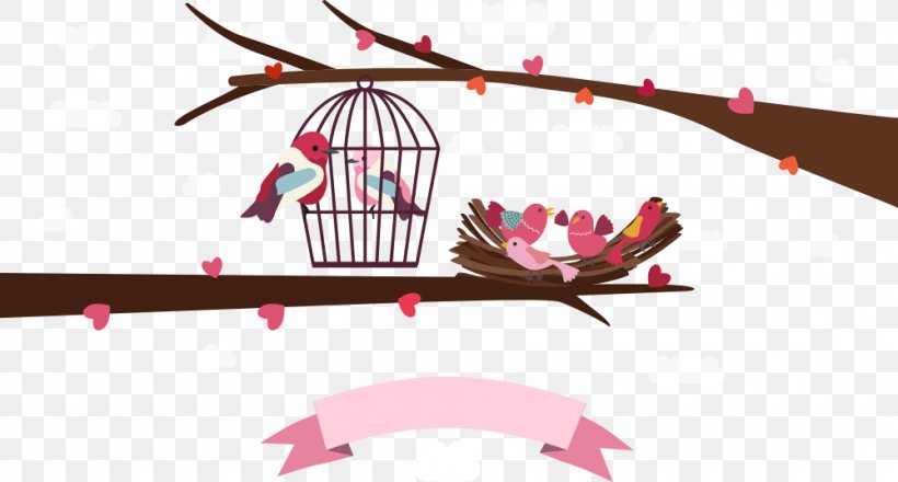Birdcage, PNG, 1000x537px, Watercolor, Cartoon, Flower, Frame, Heart Download Free