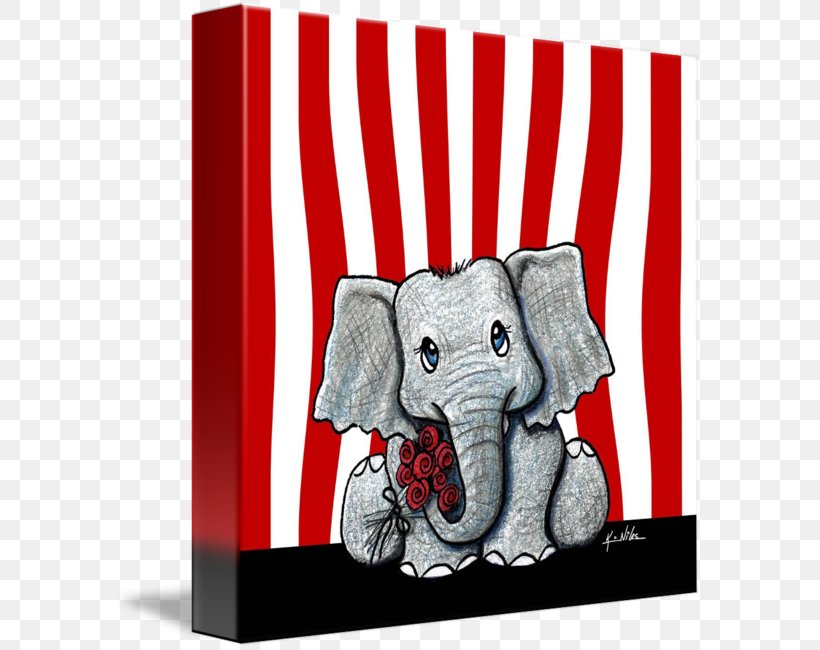Canvas Print Indian Elephant Printing Circus, PNG, 589x650px, Watercolor, Cartoon, Flower, Frame, Heart Download Free
