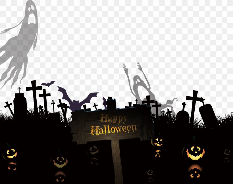 Cemetery Euclidean Vector Ghost, PNG, 3150x2492px, Grave, Black And White, Brand, Cemetery, Halloween Film Series Download Free