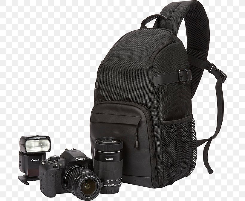 Digital SLR Canon EOS Camera Lens Canon SL100 Textile Bag Sling Hardware/Electronic, PNG, 700x672px, Digital Slr, Backpack, Bag, Camera, Camera Accessory Download Free