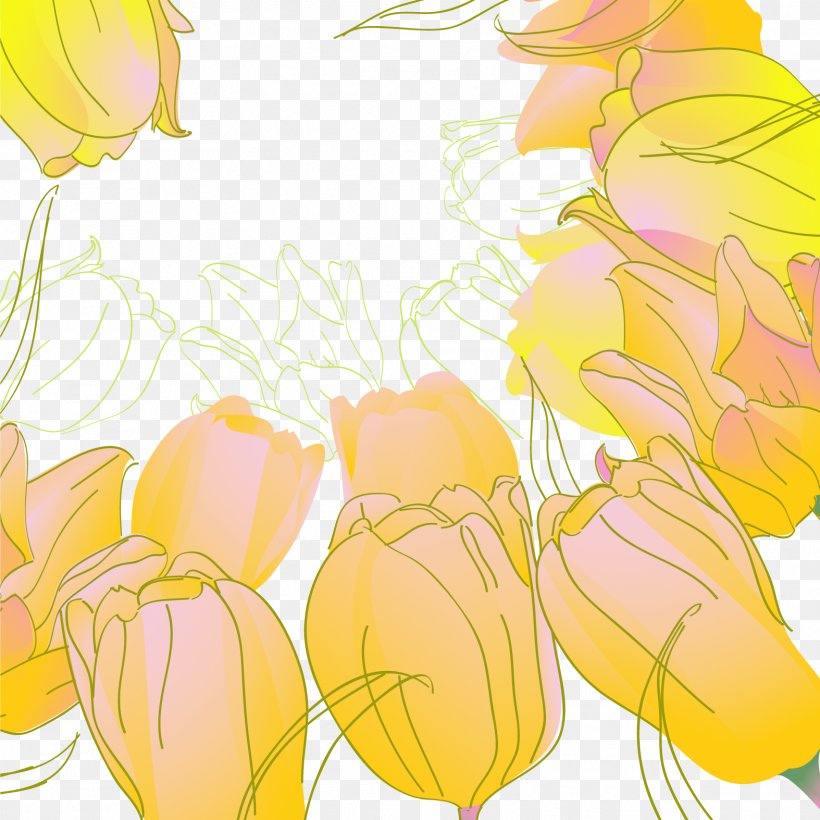 Euclidean Vector Tulip Flower, PNG, 1574x1574px, Watercolor, Cartoon, Flower, Frame, Heart Download Free