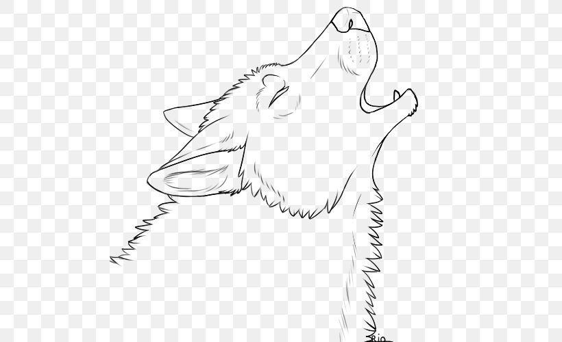 Gray Wolf Line Art Drawing Clip Art, PNG, 500x500px, Watercolor, Cartoon, Flower, Frame, Heart Download Free