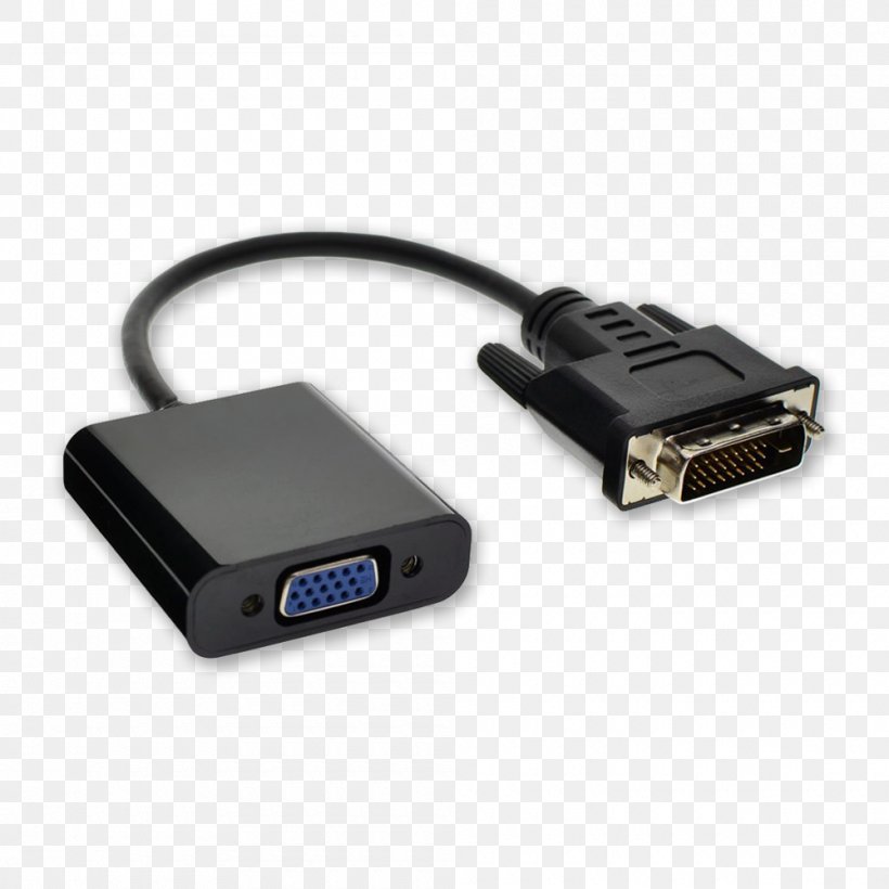 HDMI Adapter Digital Visual Interface VGA Connector Video Graphics Array, PNG, 1000x1000px, Hdmi, Adapter, Cable, Computer Port, Digital Visual Interface Download Free