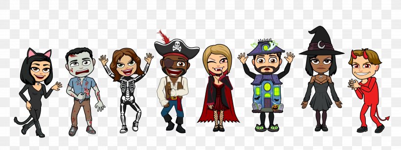 Bitstrips Sticker Halloween Costume Snap Inc., PNG, 4594x1727px, Watercolor, Cartoon, Flower, Frame, Heart Download Free