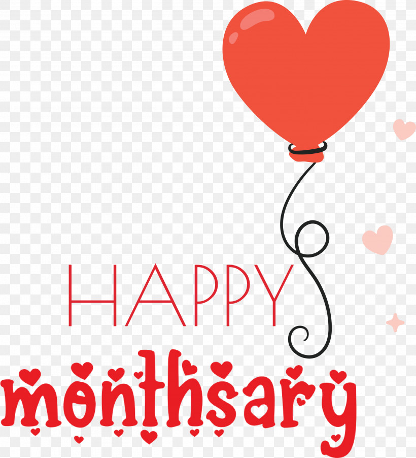 Happy Monthsary, PNG, 2725x3000px, Happy Monthsary, Balloon, Geometry, Heart, Line Download Free