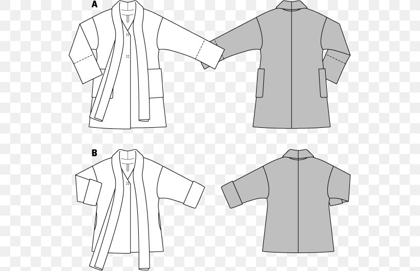 Jacket Coat Dress Burda Style Pattern, PNG, 551x528px, Jacket, Black, Black And White, Burda Style, Clothing Download Free