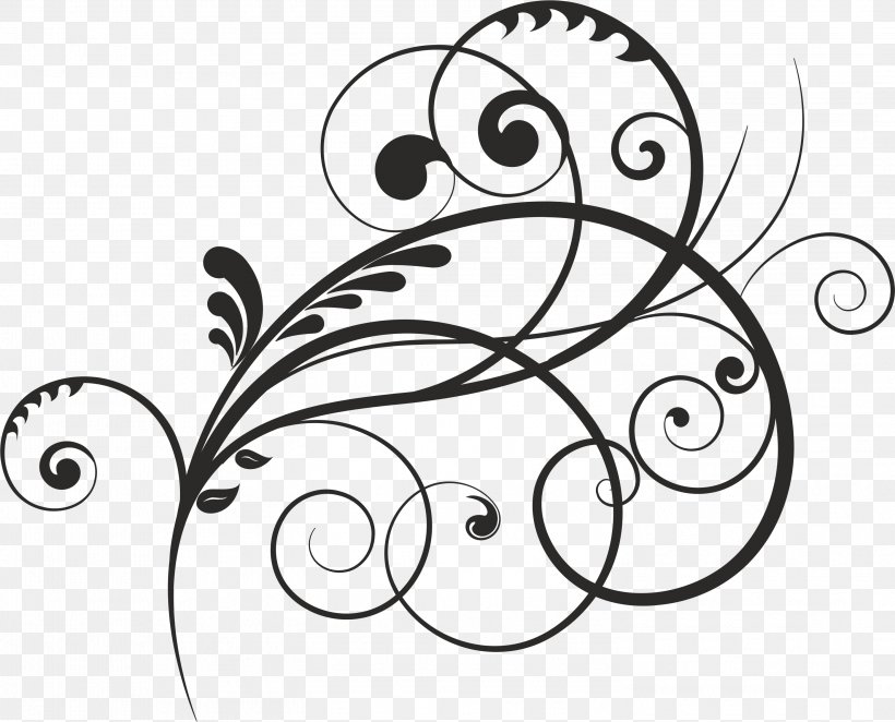 Spiral Floral Design Clip Art, PNG, 2948x2380px, Spiral, Area, Artwork, Black And White, Branch Download Free
