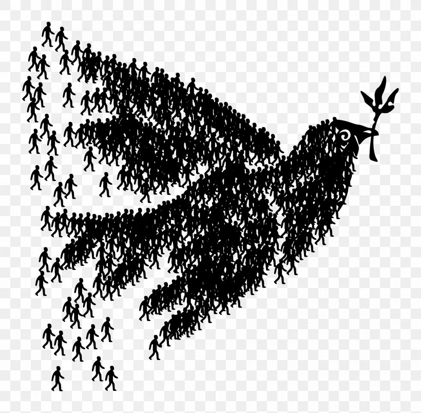 Columbidae Doves As Symbols Peace Symbols Clip Art, PNG, 2400x2352px, Columbidae, Black, Black And White, Branch, Doves As Symbols Download Free