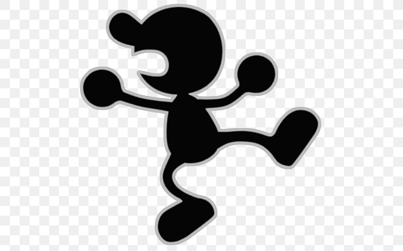 Super Smash Bros. For Nintendo 3DS And Wii U Super Smash Bros. Melee Mr. Game And Watch, PNG, 512x512px, Wii, Black And White, Game, Game Watch, Handheld Electronic Game Download Free