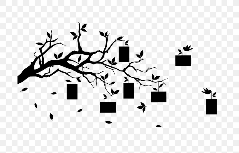 Wall Decal Branch Picture Frames Twig Tree, PNG, 700x525px, Wall Decal, Art, Bird, Black, Black And White Download Free