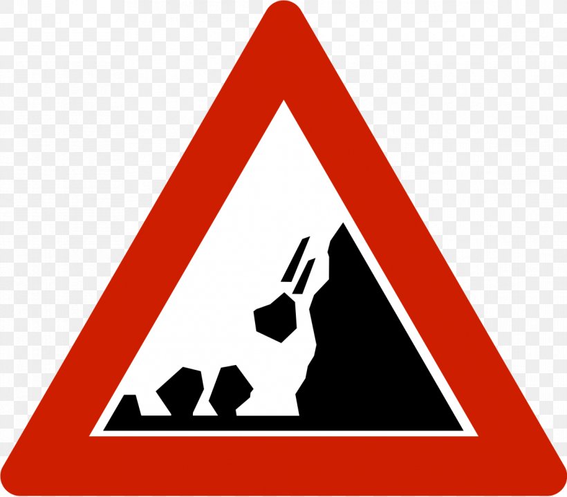 Warning Sign Traffic Sign Rockfall, PNG, 1167x1024px, Warning Sign, Area, Brand, Fotolia, Landslide Download Free