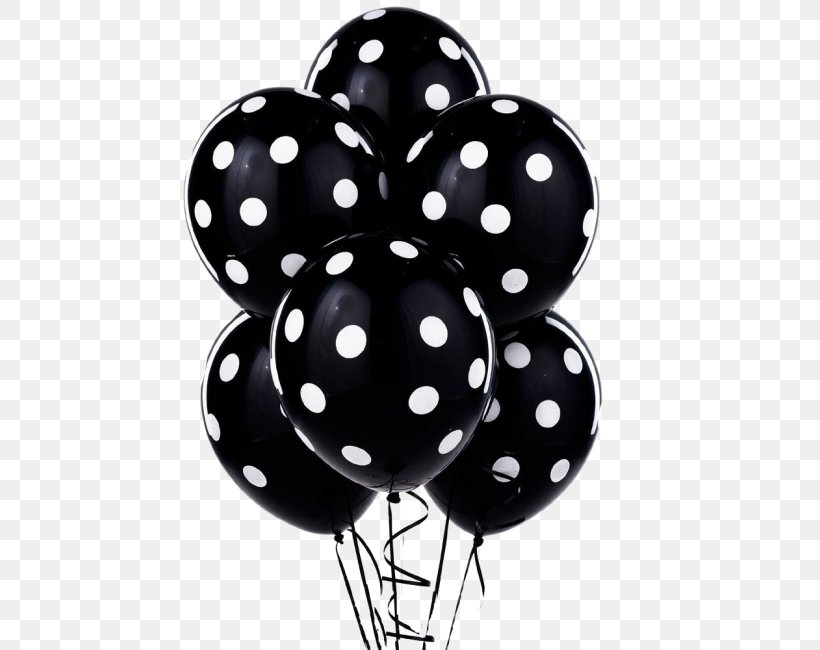 Balloon Polka Dot Party White Birthday, PNG, 650x650px, Balloon, Birthday, Black, Black And White, Color Download Free