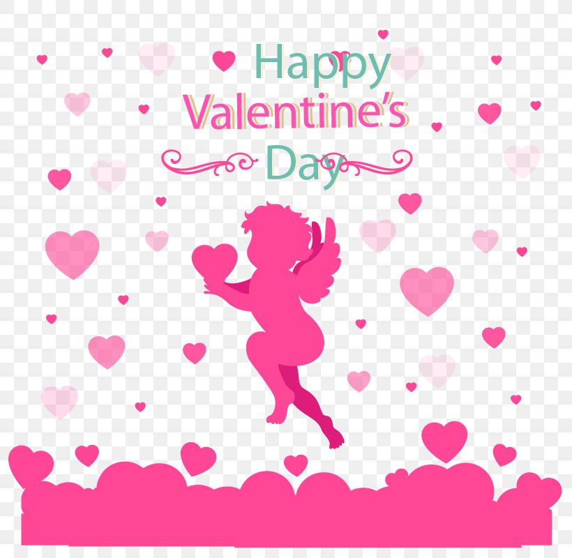 Cupid Silhouette Valentines Day Drawing, PNG, 800x800px, Watercolor, Cartoon, Flower, Frame, Heart Download Free