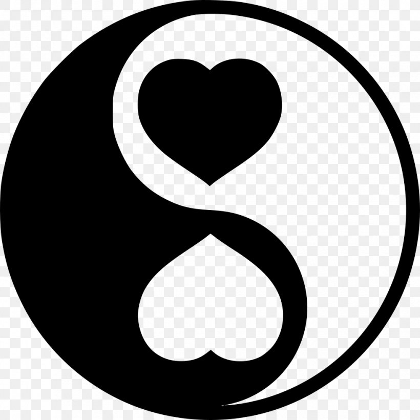 Yin And Yang Love Heart Symbol Valentine's Day, PNG, 980x980px, Yin And Yang, Area, Black And White, Couple, Falling In Love Download Free