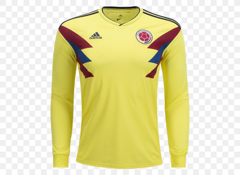 Colombia National Football Team T-shirt 2018 FIFA World Cup Sleeve Jersey, PNG, 600x600px, 2018 Fifa World Cup, Colombia National Football Team, Active Shirt, Adidas, Clothing Download Free