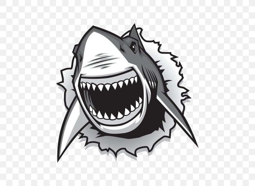 Great White Shark Drawing Vector Graphics Clip Art, PNG, 600x600px, Shark, Automotive Design, Black And White, Blue Shark, Brand Download Free