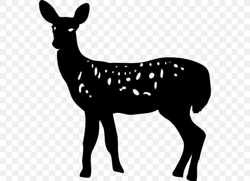 Deer Silhouette Clip Art, PNG, 564x596px, Deer, Antler, Art, Black And White, Donkey Download Free