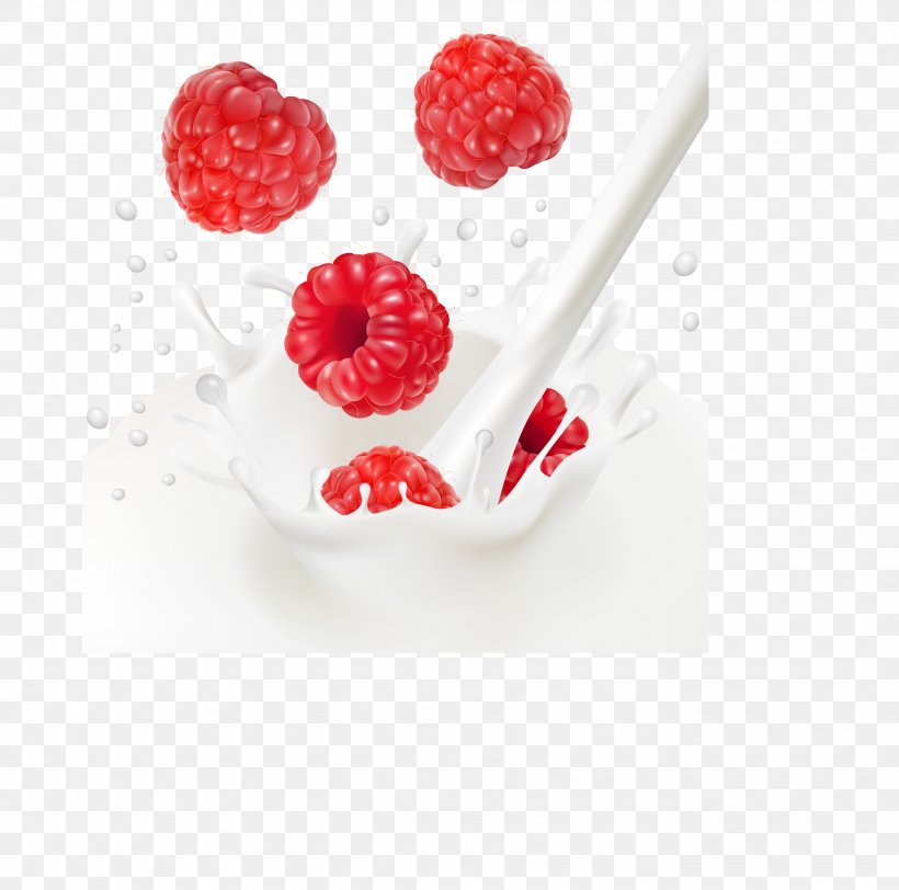 Milk Cream Raspberry, PNG, 2646x2622px, Milk, Berry, Blackberry, Cream, Dairy Products Download Free