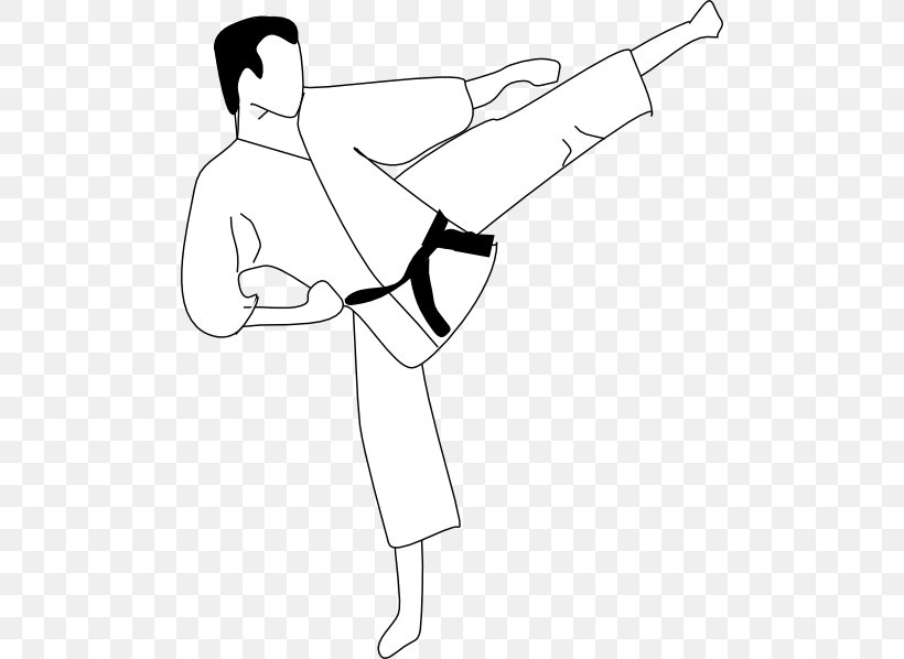 Karate Coloring Book Martial Arts Kick Taekwondo, PNG, 492x598px, Watercolor, Cartoon, Flower, Frame, Heart Download Free