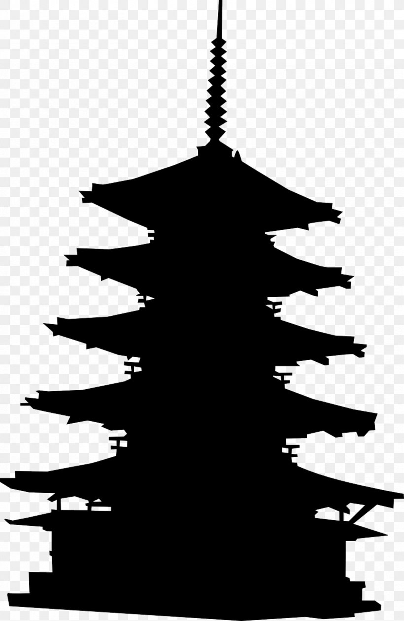 Pagoda Clip Art, PNG, 832x1280px, Pagoda, Architecture, Black And White, Building, Christmas Tree Download Free