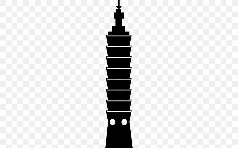 Taipei 101 Symbol Desktop Wallpaper, PNG, 512x512px, Taipei 101, Black And White, Building, Cn Tower, Logo Download Free